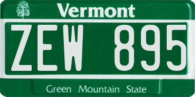VT license plate ZEW895