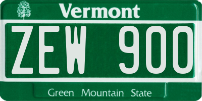 VT license plate ZEW900