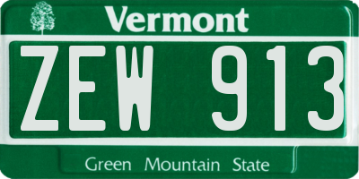 VT license plate ZEW913