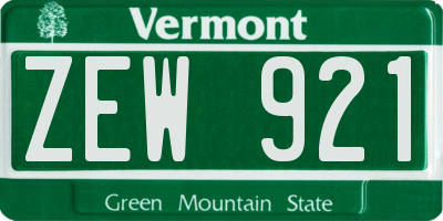 VT license plate ZEW921