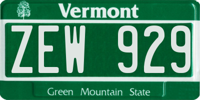 VT license plate ZEW929