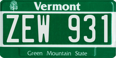 VT license plate ZEW931