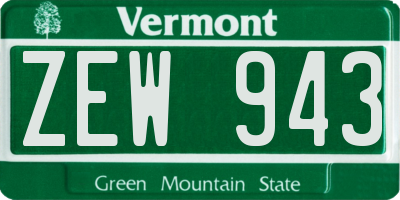 VT license plate ZEW943