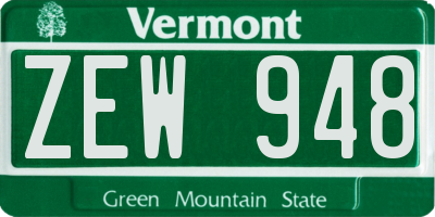 VT license plate ZEW948