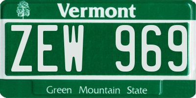 VT license plate ZEW969