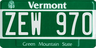 VT license plate ZEW970