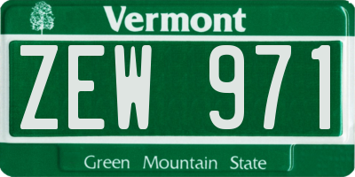 VT license plate ZEW971