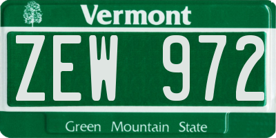 VT license plate ZEW972