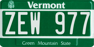 VT license plate ZEW977