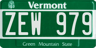 VT license plate ZEW979