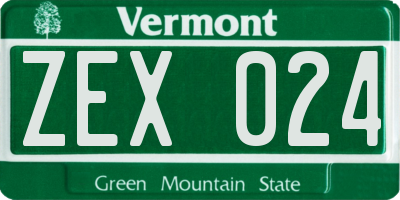 VT license plate ZEX024