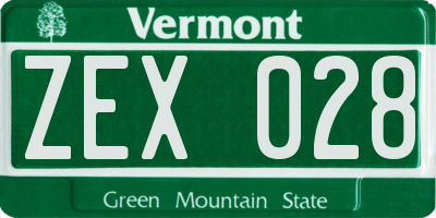 VT license plate ZEX028