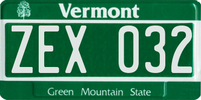 VT license plate ZEX032
