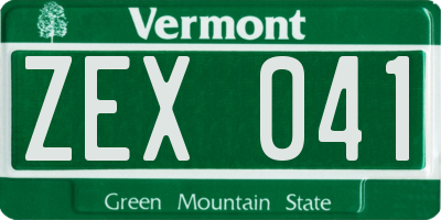 VT license plate ZEX041