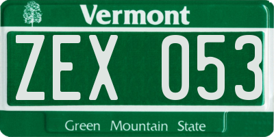 VT license plate ZEX053