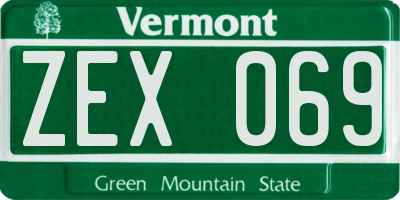 VT license plate ZEX069
