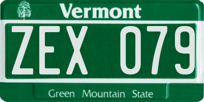 VT license plate ZEX079
