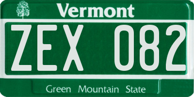 VT license plate ZEX082