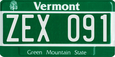 VT license plate ZEX091