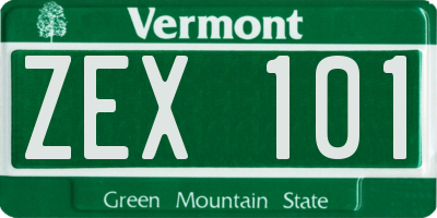 VT license plate ZEX101