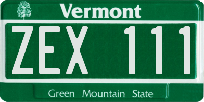 VT license plate ZEX111