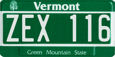 VT license plate ZEX116