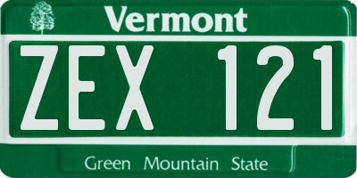 VT license plate ZEX121