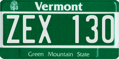 VT license plate ZEX130