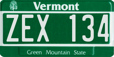 VT license plate ZEX134