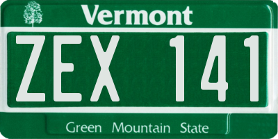 VT license plate ZEX141