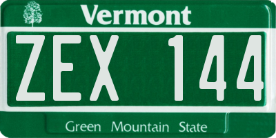 VT license plate ZEX144
