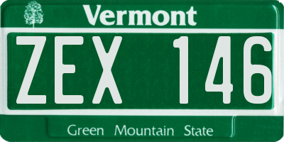 VT license plate ZEX146