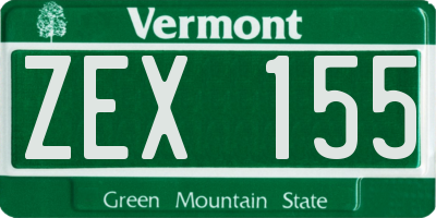 VT license plate ZEX155