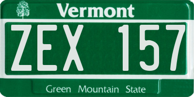 VT license plate ZEX157