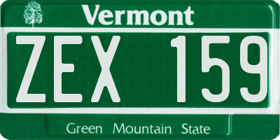 VT license plate ZEX159