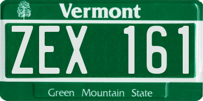 VT license plate ZEX161
