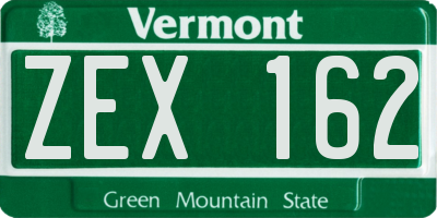 VT license plate ZEX162