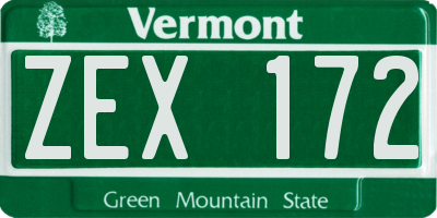 VT license plate ZEX172