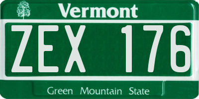 VT license plate ZEX176