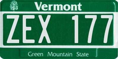 VT license plate ZEX177