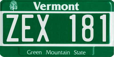 VT license plate ZEX181