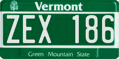 VT license plate ZEX186
