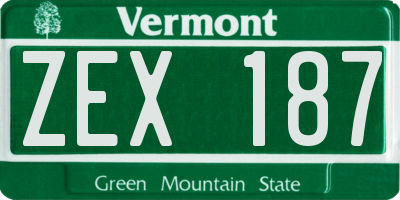 VT license plate ZEX187