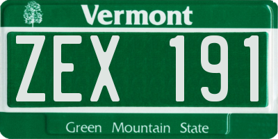 VT license plate ZEX191
