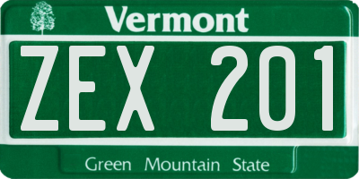 VT license plate ZEX201