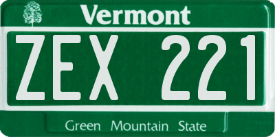 VT license plate ZEX221