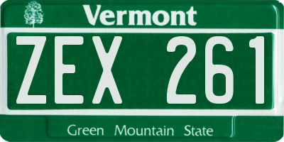 VT license plate ZEX261