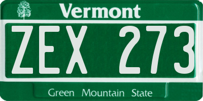 VT license plate ZEX273