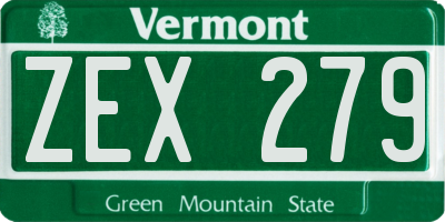 VT license plate ZEX279