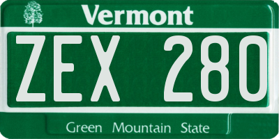 VT license plate ZEX280
